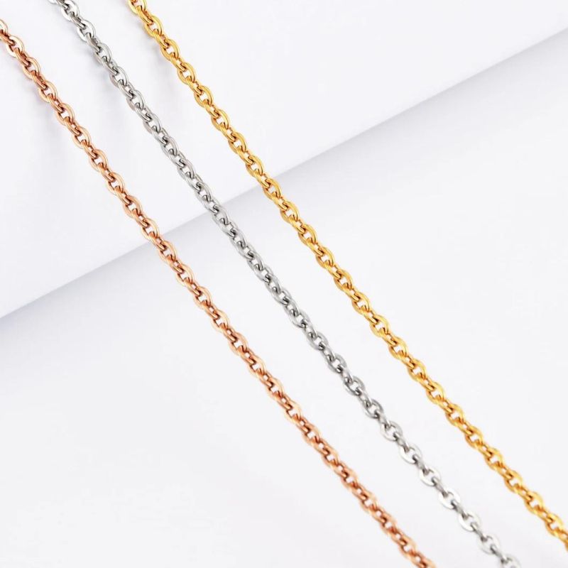 Factory Gold Plated Steel Polish Flat Cable Chain Necklaces Bracelet Fashion Jewellery for Jewelry Handcraft