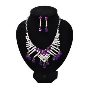 Necklace Set with Multicolor Rhienstones (MJBH47)