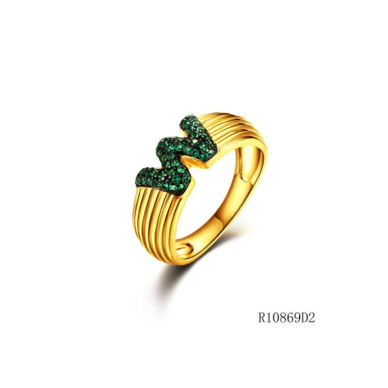 Wholesale Silver with CZ Thread Line Letter W Ring