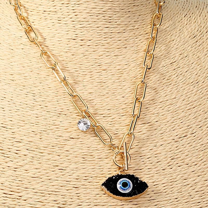 Diamond Necklace 18K Plating Chain for Women Evil Eye Pendant Customized Necklace Jewelry