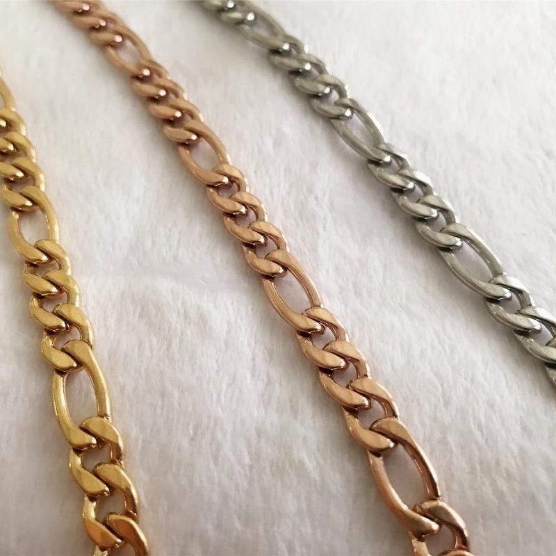 Hot Selling Figaro Chain Stainless Steel Necklace for Jewelry Design