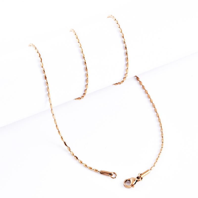 Hot Selling Gold Plated Stainless Steel Olive Bead Chain Necklace Accessories Chain for Jewelry Design