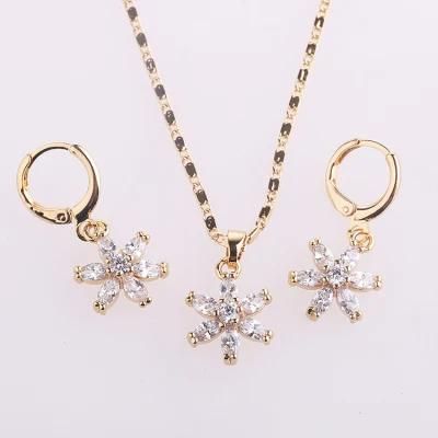 Costume Hengdian Wholesale Fashion Imitation Gold Plated Pendant Earring Sets Necklace Jewelry