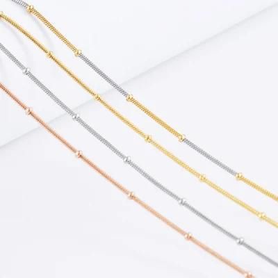 Free Sample Fashion Jewelry Snake Chain Gold Plated Anklet Bracelet Necklace with Beads for Craft Design