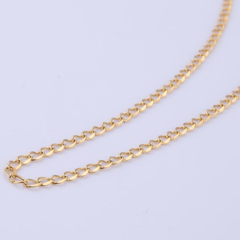 Popular Stainless Steel Hammered Curb Chain Jewelry Necklace