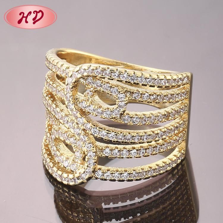 Women Silver 18K Gold Plated Stainless Steel Fashion Engagement Finger Wedding Rings Jewelry Design