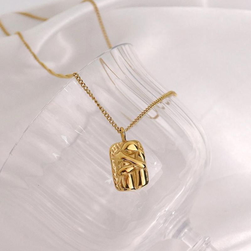 Female Daily 18K Gold Plated Stainless Steel He and Her Hug Necklace