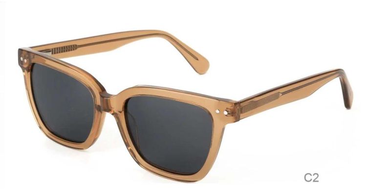 New Trendy Factory Handmade Acetate Polarized Sunglasses Double Color Sunglasses