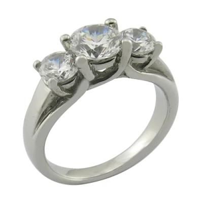 Imitation CZ Stone Three Prong Wedding Ring