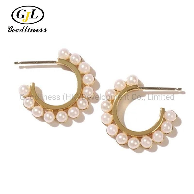 Simple Double C Pearl Earring Fashion Joker Ins Earring