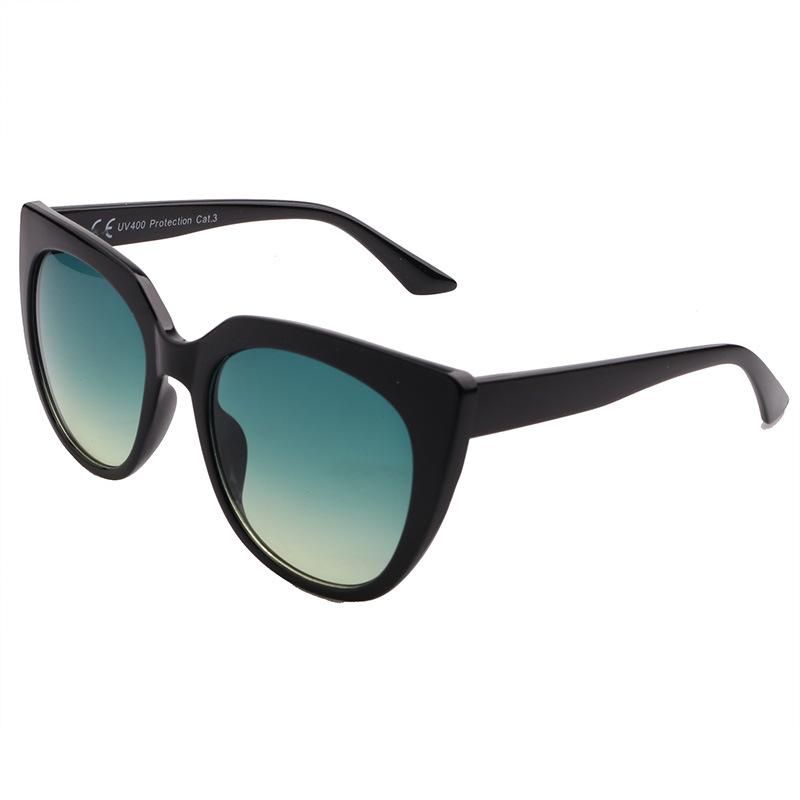 2020 Oversized Black Retro Fashion Sunglasses with Ocean Lens