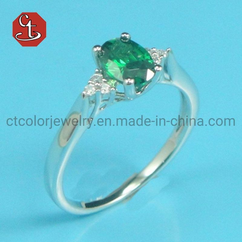 Factory OEM/ODM 925 Sterling Silver Pave Gem Stone Fashion Wedding Ring Custom-Made Jewelry