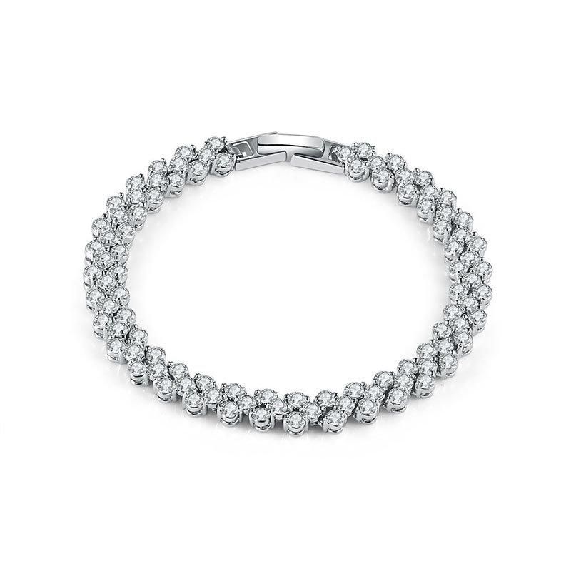 2022 Trendy Shining CZ Moissanite Lab Diamond Hot Sale Fashion Accessories Tennis Bracelet for Women