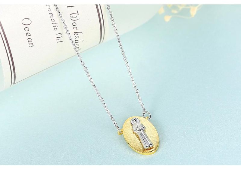 Mini Jewelry 925 Silver Jesus Christian Necklace for Man