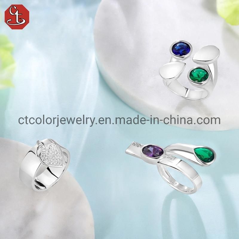 High Quality 925 Sterling Silver ring White cz Heart Accessories Fashion ring