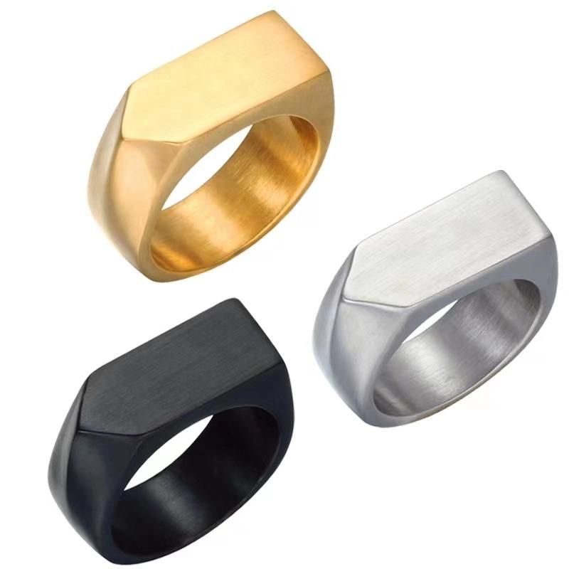Whoelsale Simple Blank Rings Laser Engraving Name Date Logo