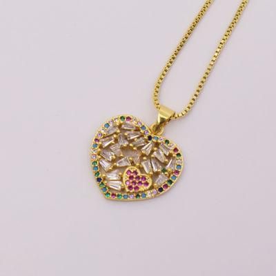 Fashion China Jewelry Heart Shape 18K Gold Plated Pendant Necklace
