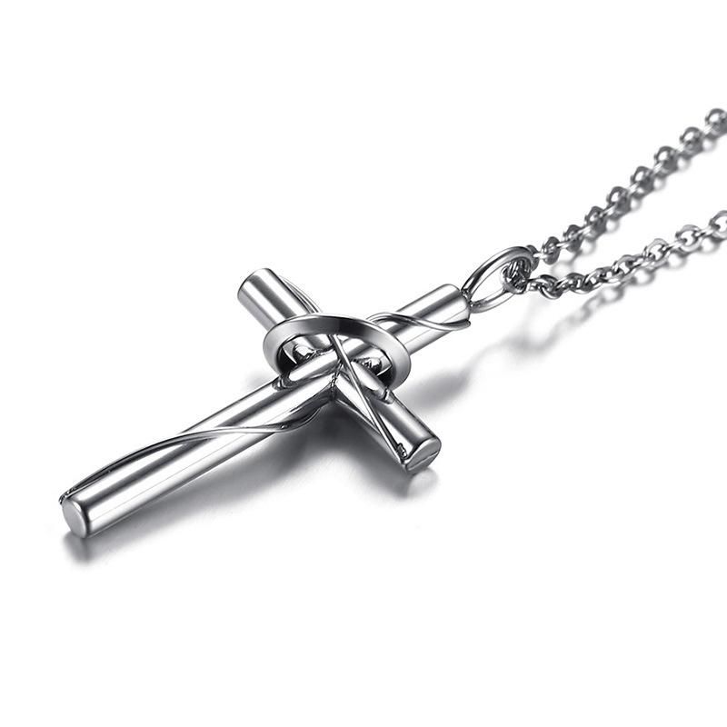 High Quality Stainless Steel Cross Pendant Necklace for Men Fashion