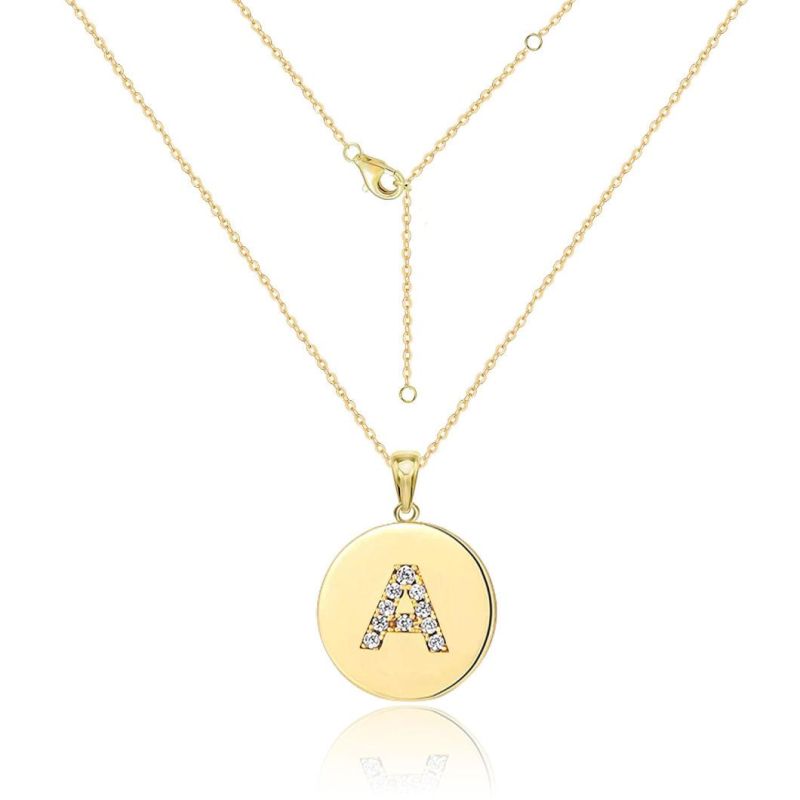 Hot Selling 26 English Letter Real Gold Plated Necklace