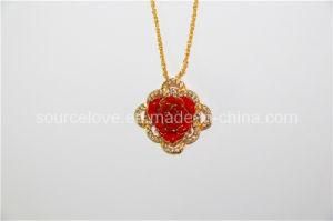 2013 Newest Style-Golden Rose Necklace (071)