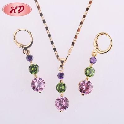 Wholesale White Zircon Brass Gold Plated Ball Jewelry Sets
