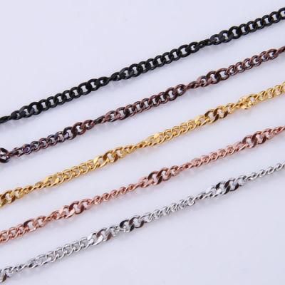 New Making Necklace Bangle Bracelet Chains Fashion Jewelry Accessories Pressed Black Curb Chain Necklace