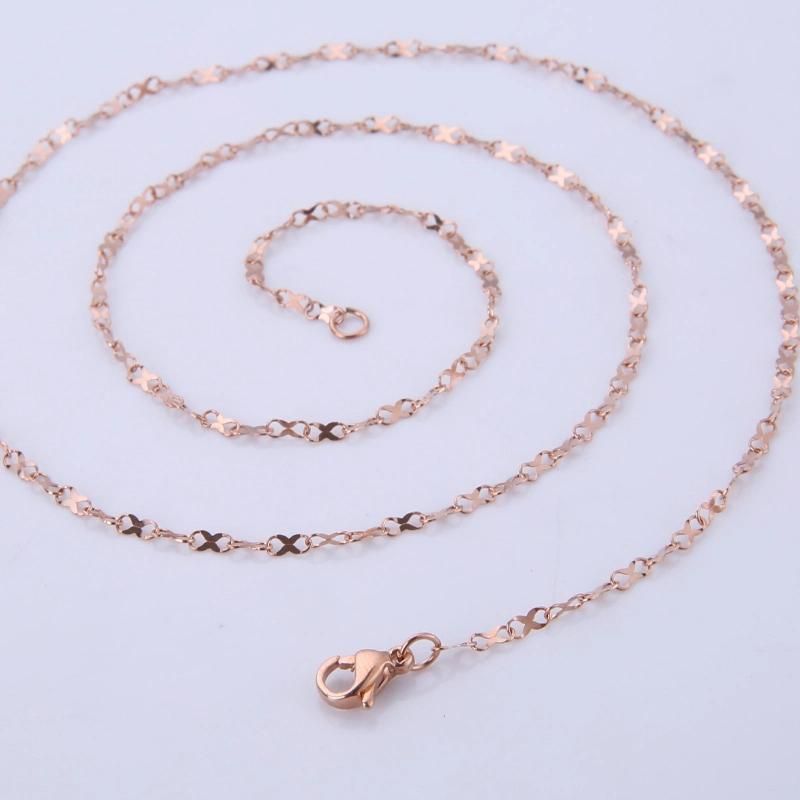 316L Stainless Steel Chain Gold Plated Shiny 8 Shaped Link Chain Necklace for Jewelry Necklace Making