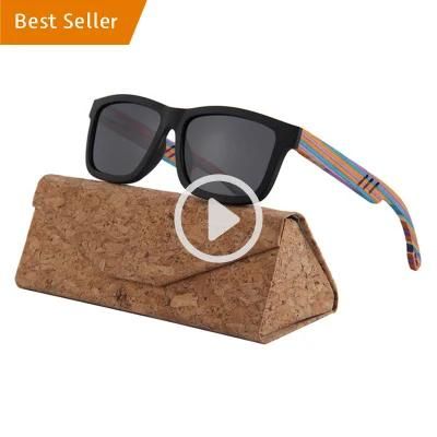 2021 Hot Selling OEM Recycled Custom Logo Brand Sun Glasses Men Handmade Fashion Zebra Bamboo Wood Polarized Sunglasses