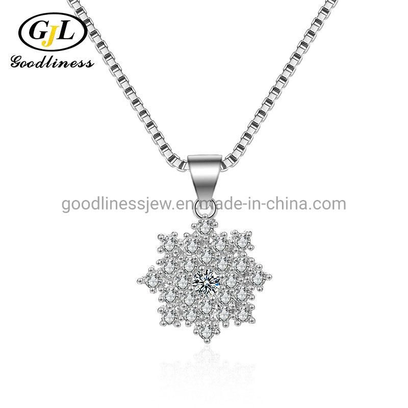 Snowflake Jewel Crystal Design Necklace Pendant Jewelry