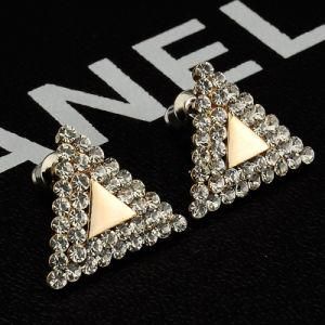 Triangle Gold Plated Crystal Rhinestone Party Ear Stud