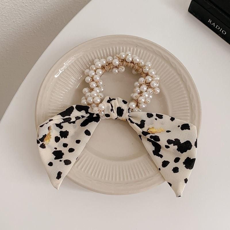 Fashion Jewelry Bow Pearl Tie Hair Rope Headband