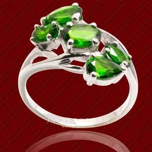 China Supplier High Purity Green Quartz Stone 18k Gold Jewelry Ring Wholesale