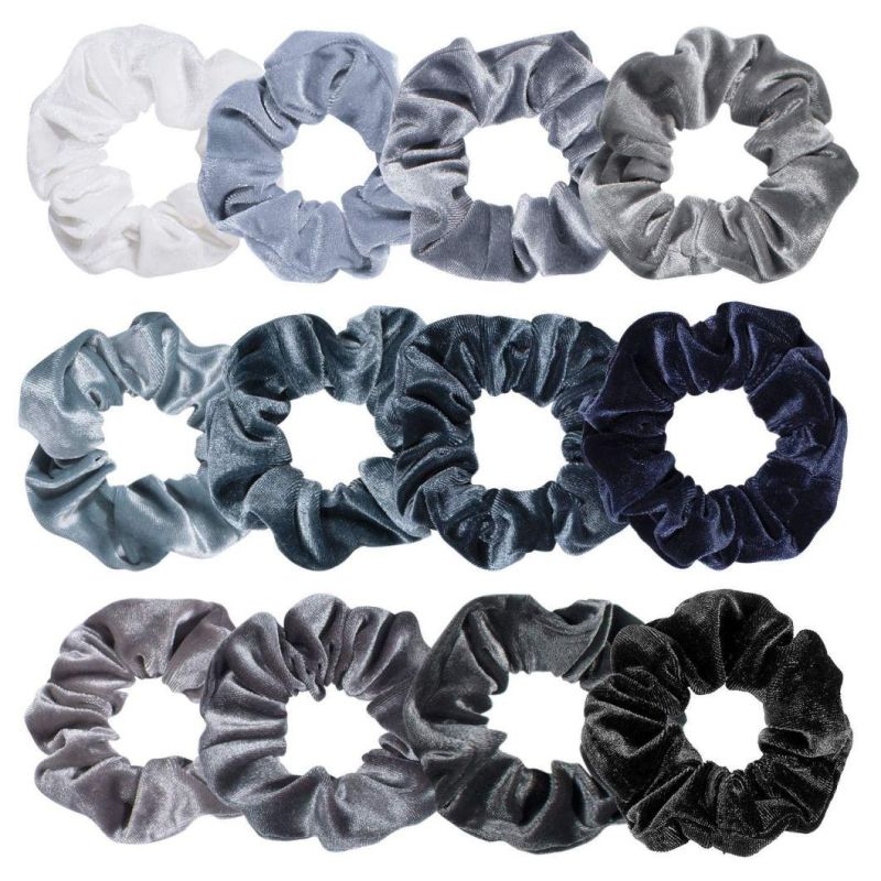 12 PCS Pink Series Hair Scrunchies Velvet Elastic Hair Loop Band Scrunchy Hair Ties Ropes Scrunchies for Women or Girls