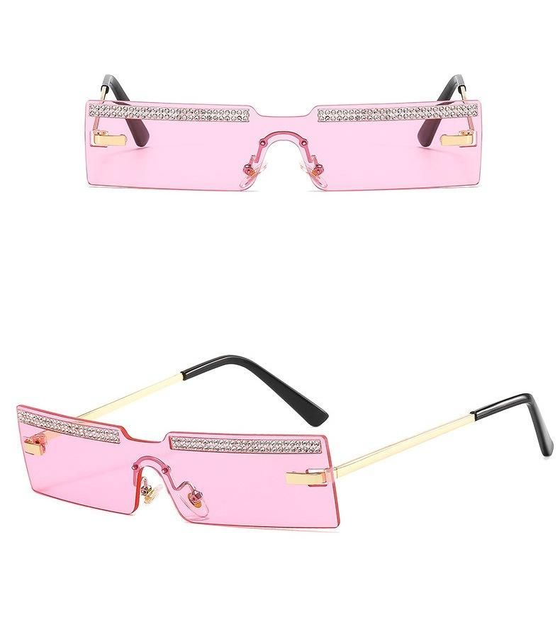 2022 Rimless Square One Piece Diamond Sunglasses