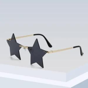 Party Fashion Glasses Star Frameless Women&prime;s Sunglasses