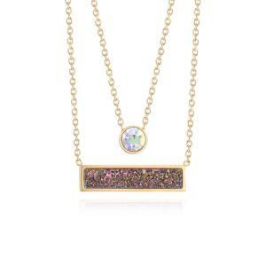 Fashion Druzy Quartz Gemstone Accessories Pendant Necklace for Women