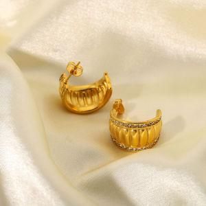 Luxury Designers Huggie Women jewelry 24K Stainless Steel Gold Filled Square Hoop 18K 14K Gold Plated Earrings for Women