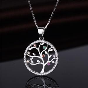Wholesale Custom 925 Sterling Silver Jewelry CZ Colorful Tree of Life Pendant