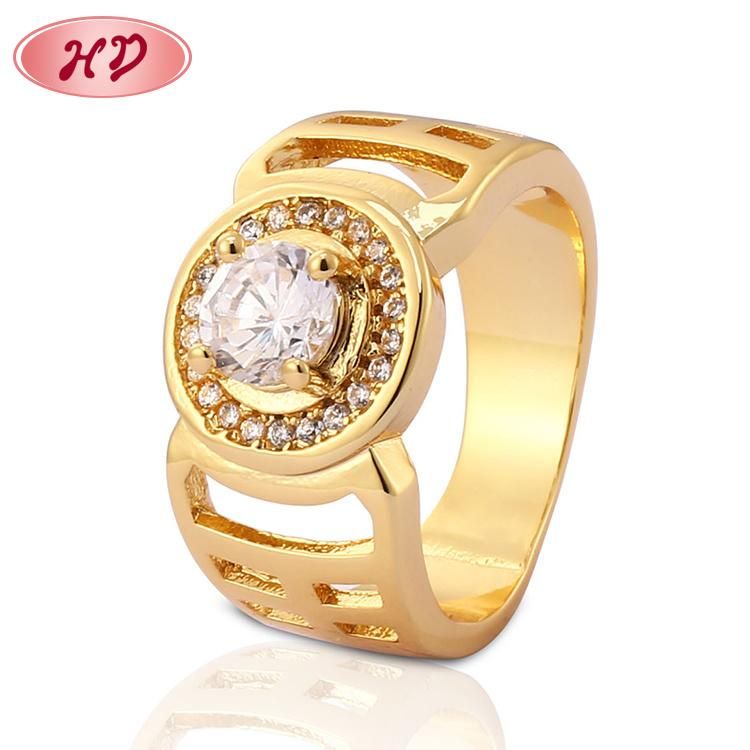 18K 14K Gold Plated Fashion Engagement Jewelry Wedding Stainless Steel Silver Man Finger Rings Design