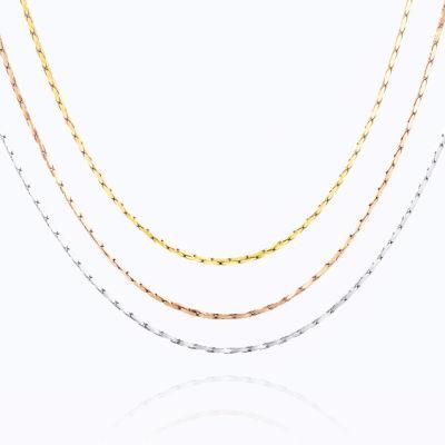 Fashion Jewelry Necklace Stainless Steel Square Boston Chain for Trendy Women