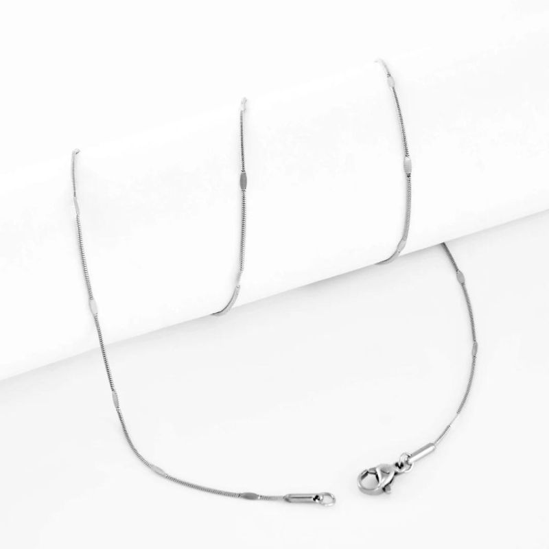 Hot Selling Stainless Steel Jewelry Necklace Round Snake Chain Embossed for Layering Necklace Bracelet Anklet Design