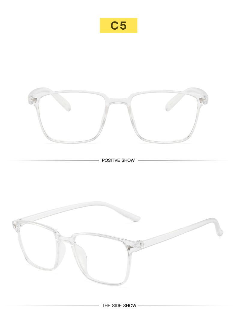 Square Transparent Color Anti-Blue Light Glasses Women′s Light and Comfortable Retro Midin Glasses