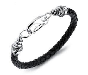 Fashion Black Leather Bracelet Braided Bracelet for Men Jewelry Punk Stainless Steel Unique Gifts