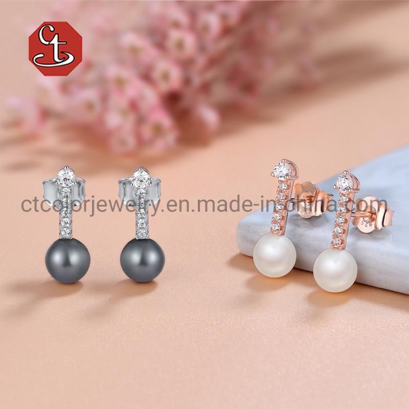 Fashion Jewellery 925 Silver Jewelry Stud Freshwater Pearl Earrings for Women
