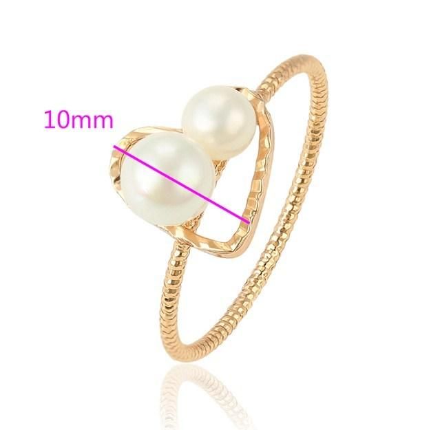 Elegant Women Jewelry Heart Shaped Imitation Pearl 18K Gold Plated Ring for Sale