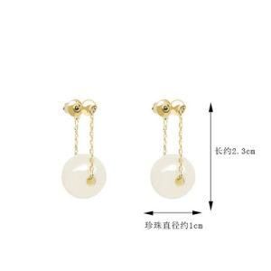 Fashion Design Jewelry Stainless Steel Freshwater Pearl Dangle Earrings for Women