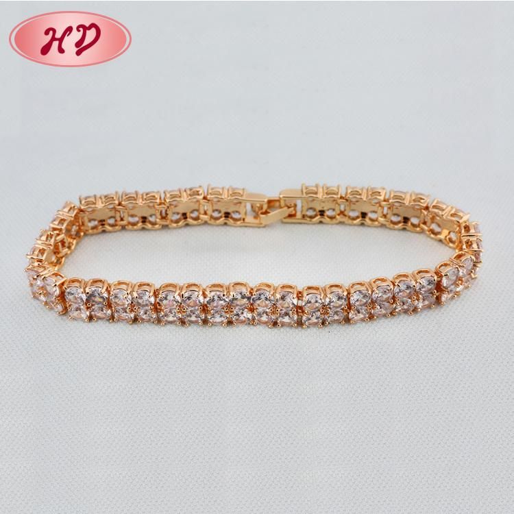 Fashion Imitation Jewelry CZ Diamond 14K 18K Gold Jewelry Bracelet