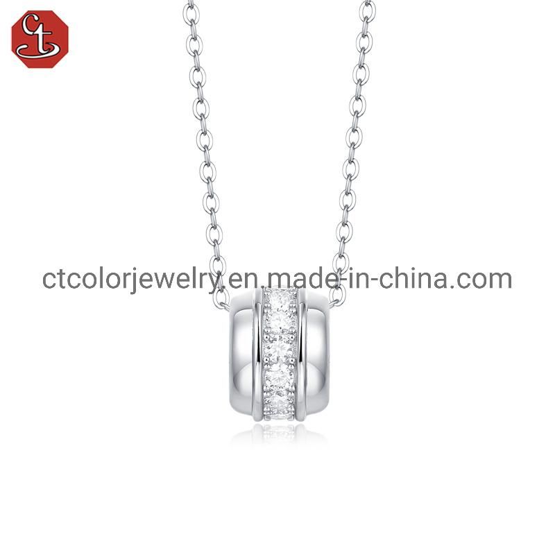 Fashion Jewelry Moissanite Diamond Pendant Silver Necklace Wholesale women fashion jewellery