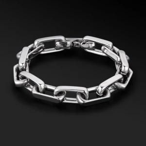 Fashion Men&prime;s Hiphop Style Jewelry Chunky Stainless Steel Paper Clip Chain Bracelet