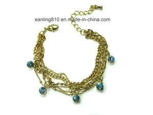 Women Multi Layer Chain Bracelet with Arcrylic Crystal Fashion Jewelry